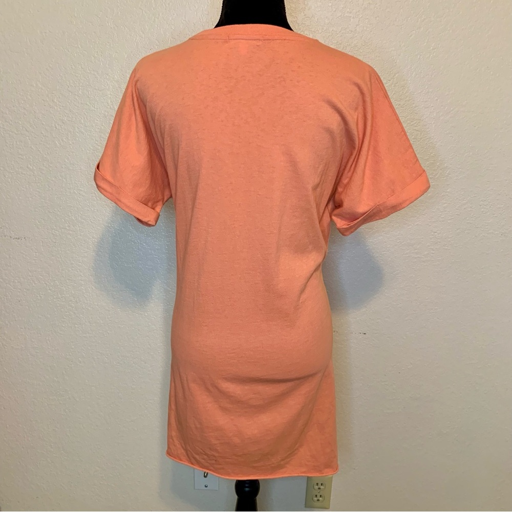 BP Nordstrom Corset Lace Up Tee Shirt Dress Orange Size Small - Picture 7 of 13